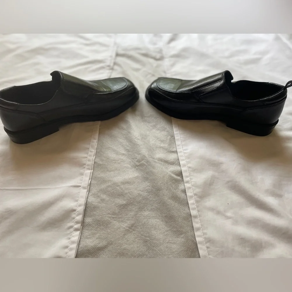 Wonder Nation Youth Size 5 Black Slip-On Dress Shoes Loafers School Uniform